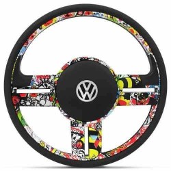 Volante Rallye Universal Sticker Bomb Sem Cubo Volante Rallye Universal Sticker Bomb Sem Cubo